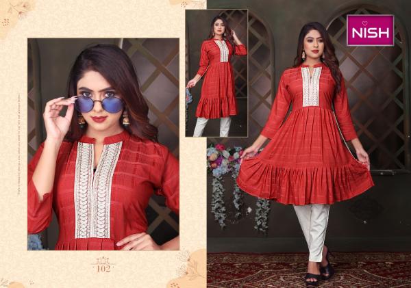 Nish Bubbly Rayon Designer Exclusive Kurti Set Collection